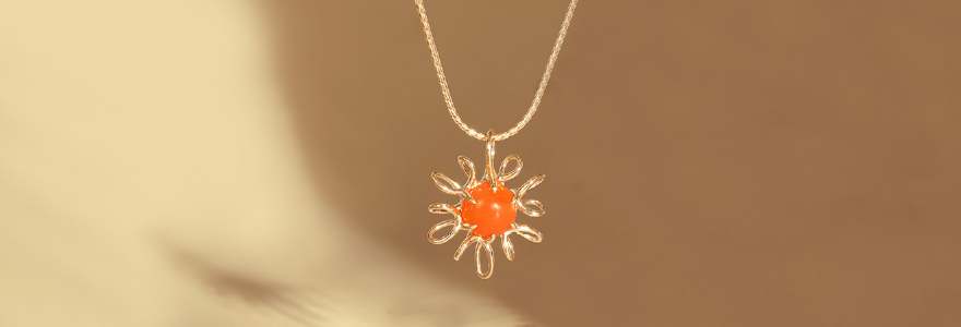 Radiant Bloom Carnelian Pendant