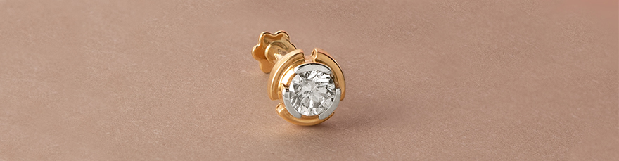 Orbit Spark Gold and Diamond Nose Pin