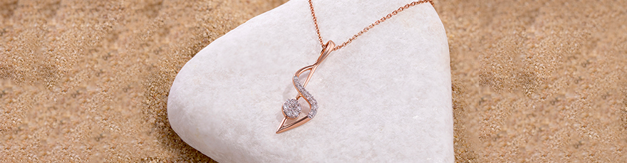 Graceful Twist Gold & Diamond Pendant