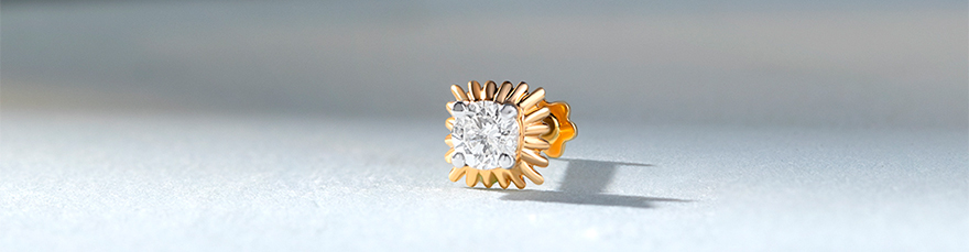 Crowning Glory Gold and Diamond Nose Pin