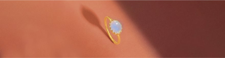 Radiant Solar Opal Gold Ring