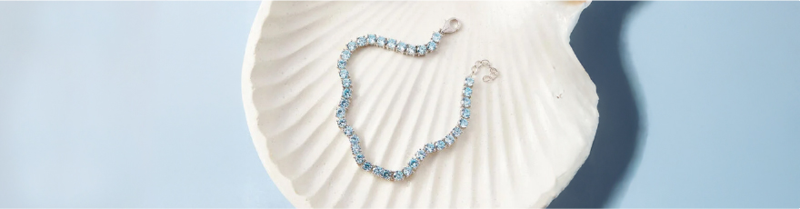 Fresh Blue Silver Bracelet
