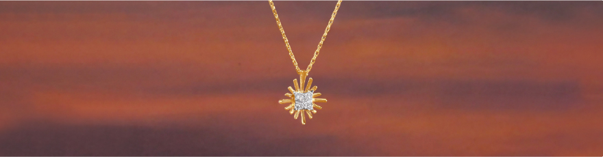 Petite Sunbeam Diamond Necklace