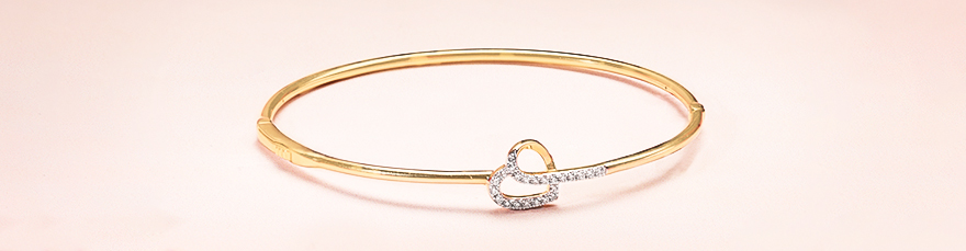 Love Story Diamond & Gold Bangle