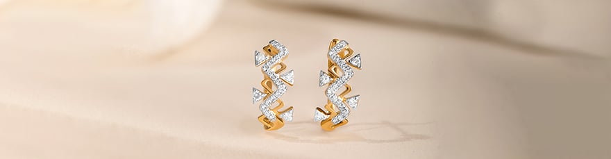 Lippan Glow Gold & Diamond Hoop Earrings