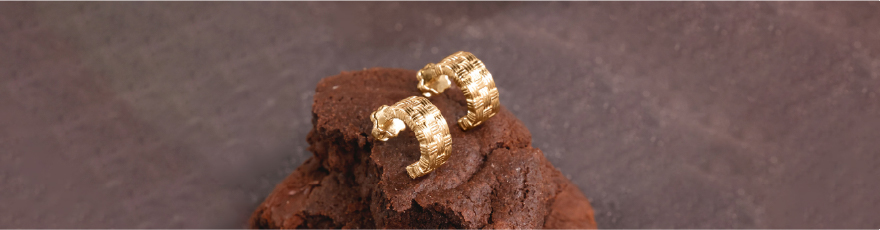 Woven Texture Gold Hoop Earrings