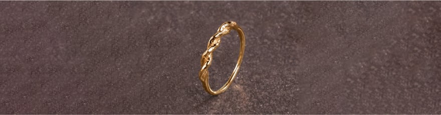 Braided Twist Gold Ring