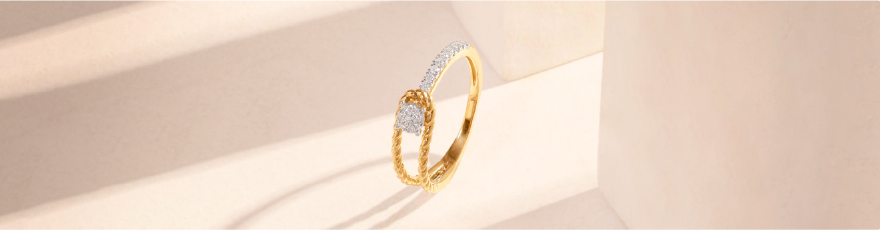 Braided Promise Diamond Ring