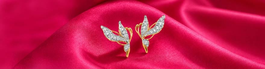 Enchanted Butterfly Diamond Stud Earrings