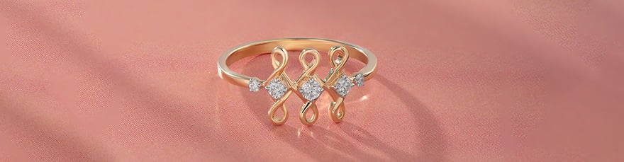 Kollam Glam Gold and Diamond Finger Ring