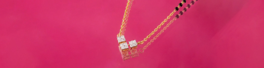 Starlight Symmetry 14Kt Gold and Diamond Mangalsutra