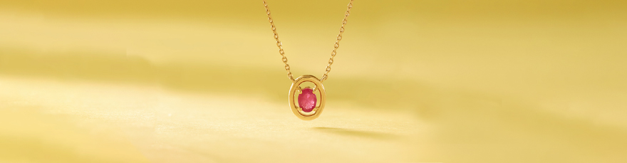 Vibrant Sleek Ruby Gold Necklace
