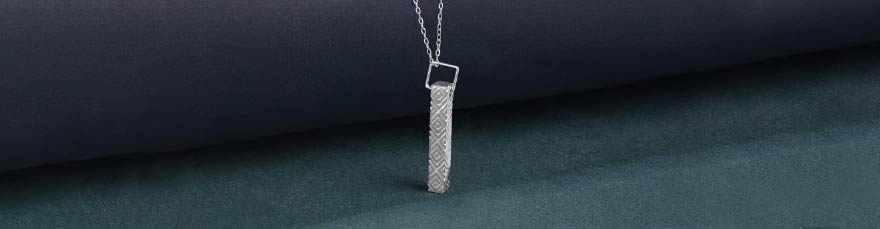 Geometric Pattern Silver Pendant
