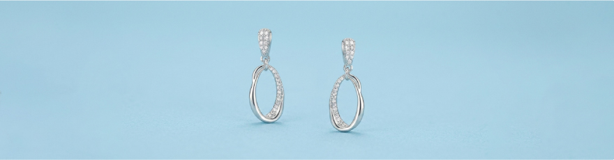 Twisted Flow Silver Drop Earrings
