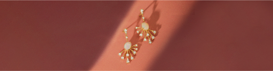 Celestial Opal & Diamond Drop Earrings