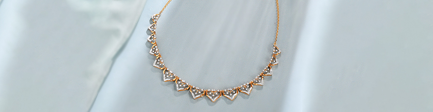 Geometric Chic Gold & Diamond Necklace