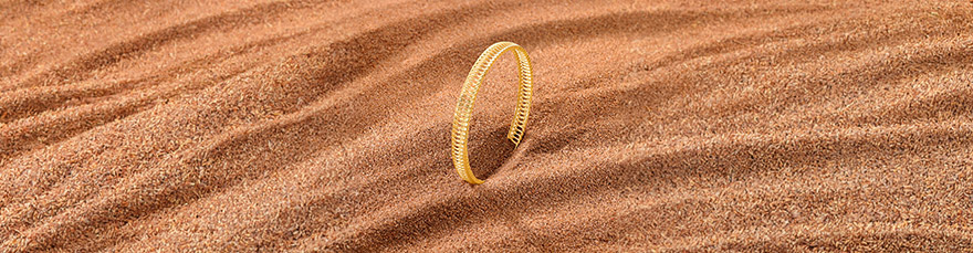 Radiant Textured Gold Bangle