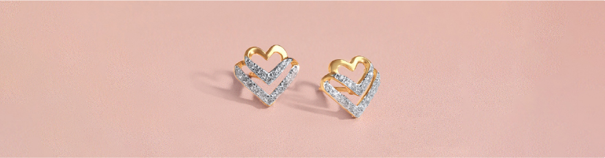 Dazzling Heartbeat Diamond Stud Earrings