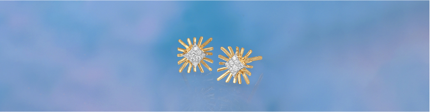 Classic Sunburst Diamond Stud Earrings