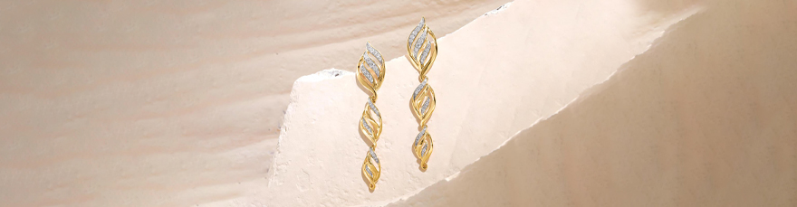 Twirling Grace Diamond Drop Earrings