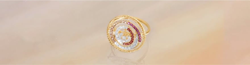 Radiant Spiral Diamond Ring
