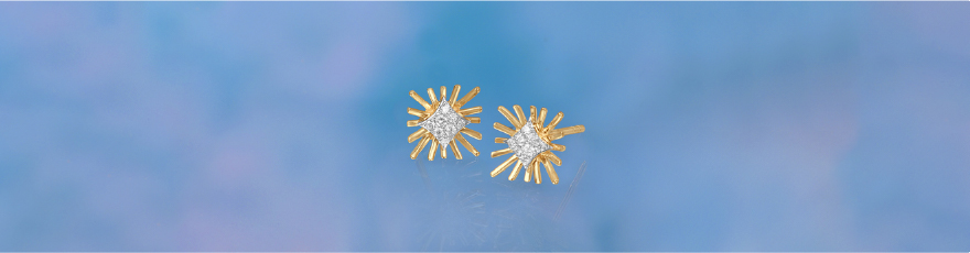 Classic Sunburst Diamond Stud Earrings