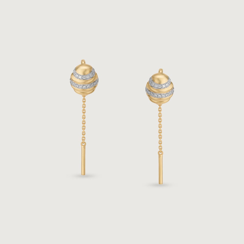 Hive Whisper Diamond Sui Dhaga Earrings,,hi-res thumbnail 5