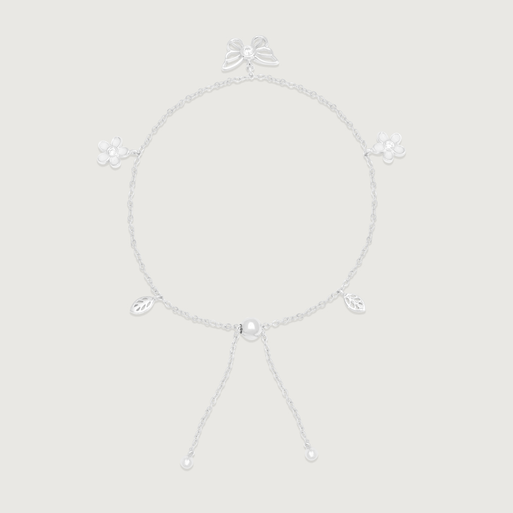 Flutter Bloom Silver Anklet,,hi-res thumbnail 5