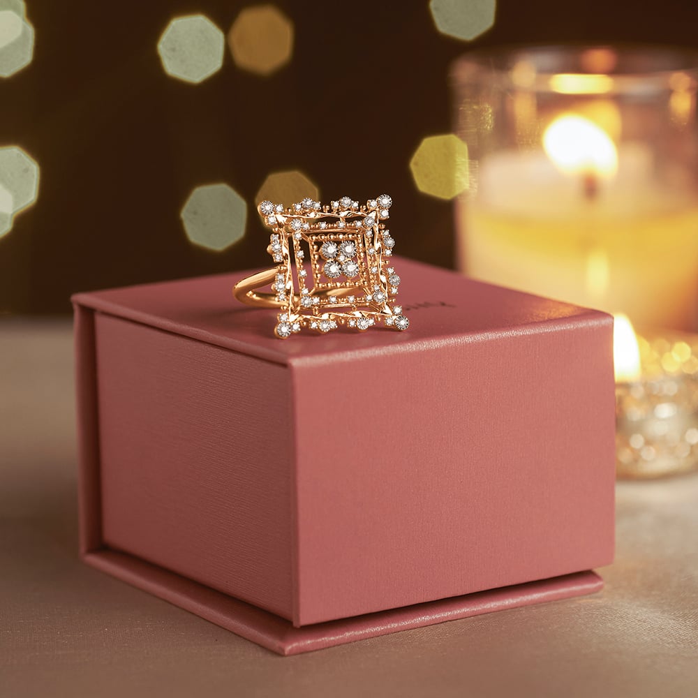 Architectural Mandala Diamond Ring