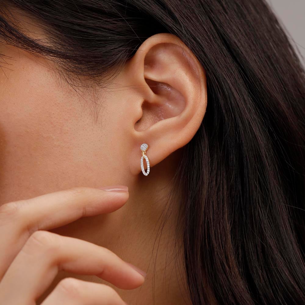 Radiant Loop Diamond Drop Earrings,,hi-res thumbnail 2