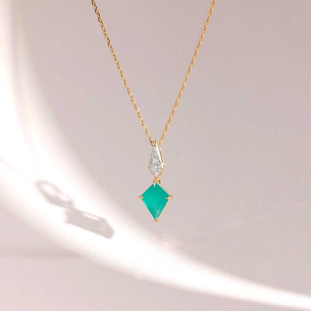 Bold Lantern Green Onyx Pendant