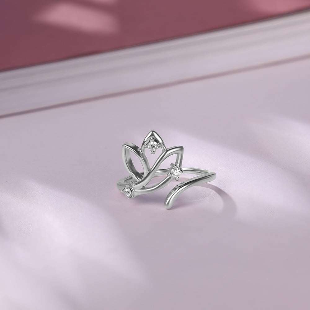 Floral Wrap Silver Ring