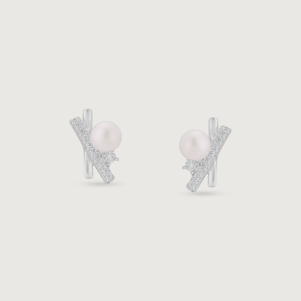 Gleam Cross Silver Stud Earrings,,hi-res thumbnail 3