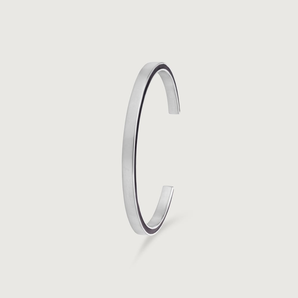 Edgy Noir Silver Bangle,,hi-res thumbnail 4