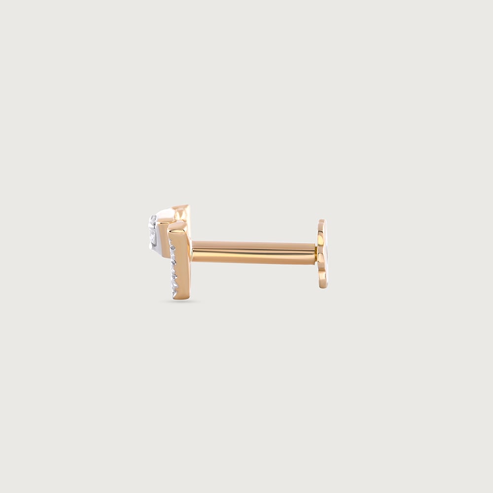 Glimmering Summit Gold & Diamond Nose Pin,,hi-res thumbnail 3