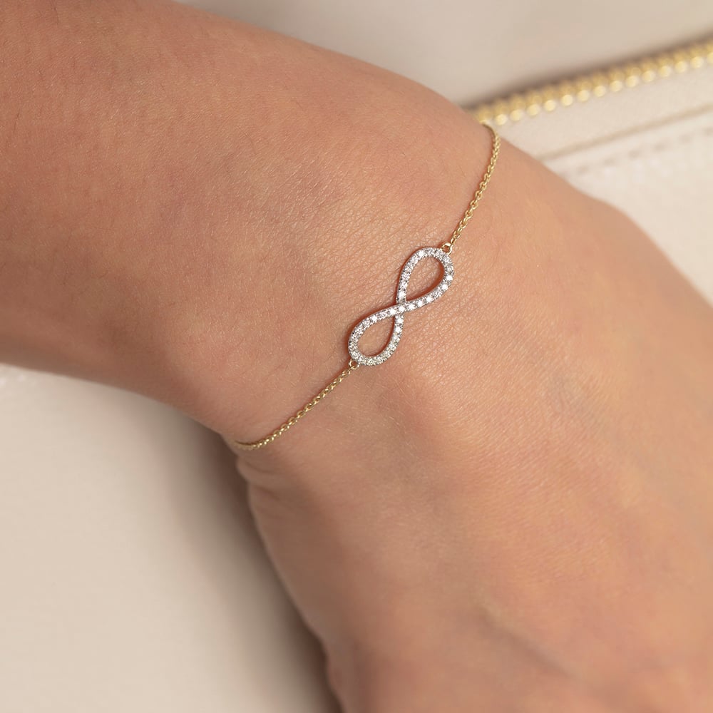 Infinity Elegance Diamond & Gold Bracelet,,hi-res thumbnail 2