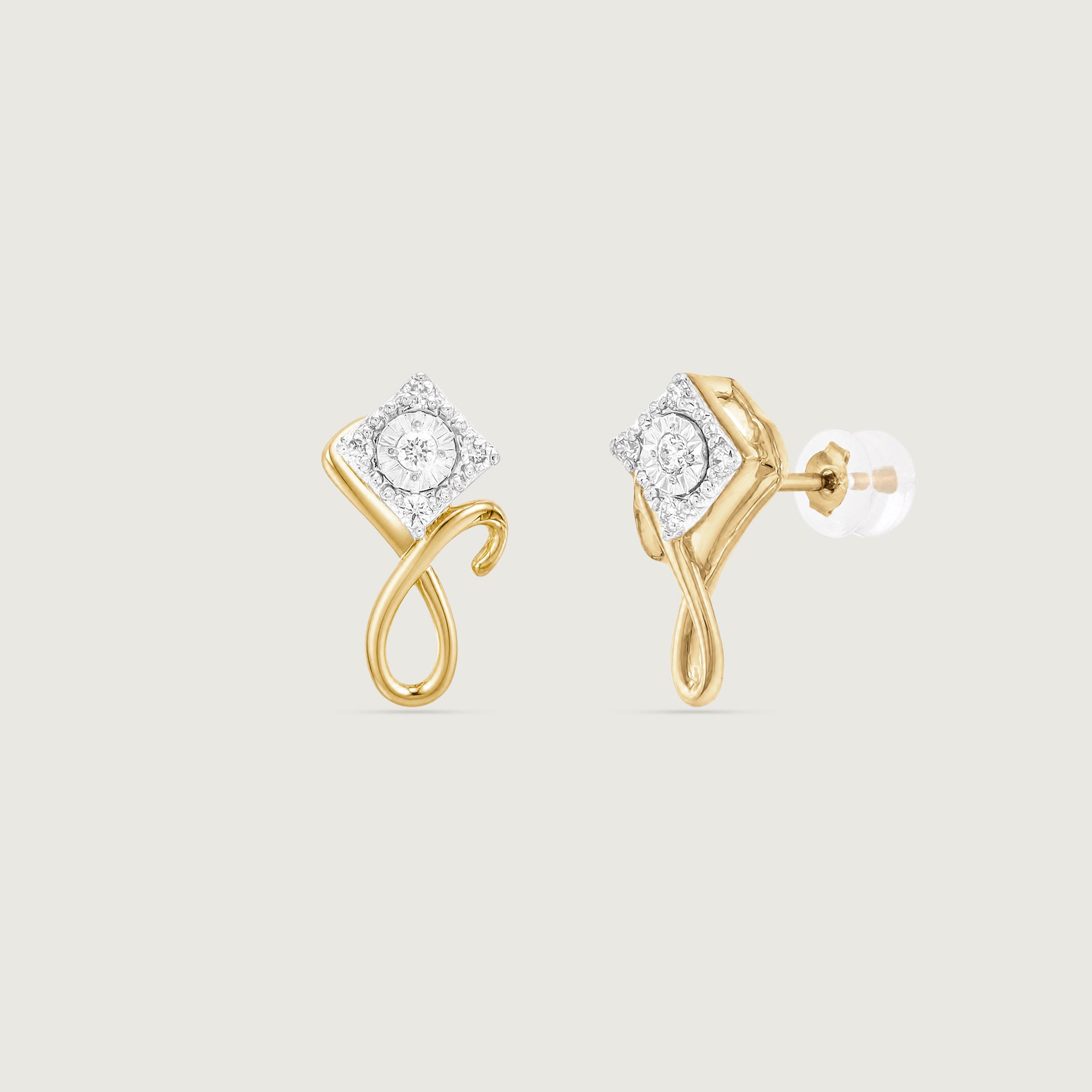 Fluid Frame Diamond Stud Earrings,,hi-res thumbnail 5