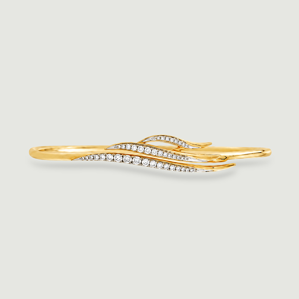 Fluid Wavelike Diamond Bangle,,hi-res thumbnail 3
