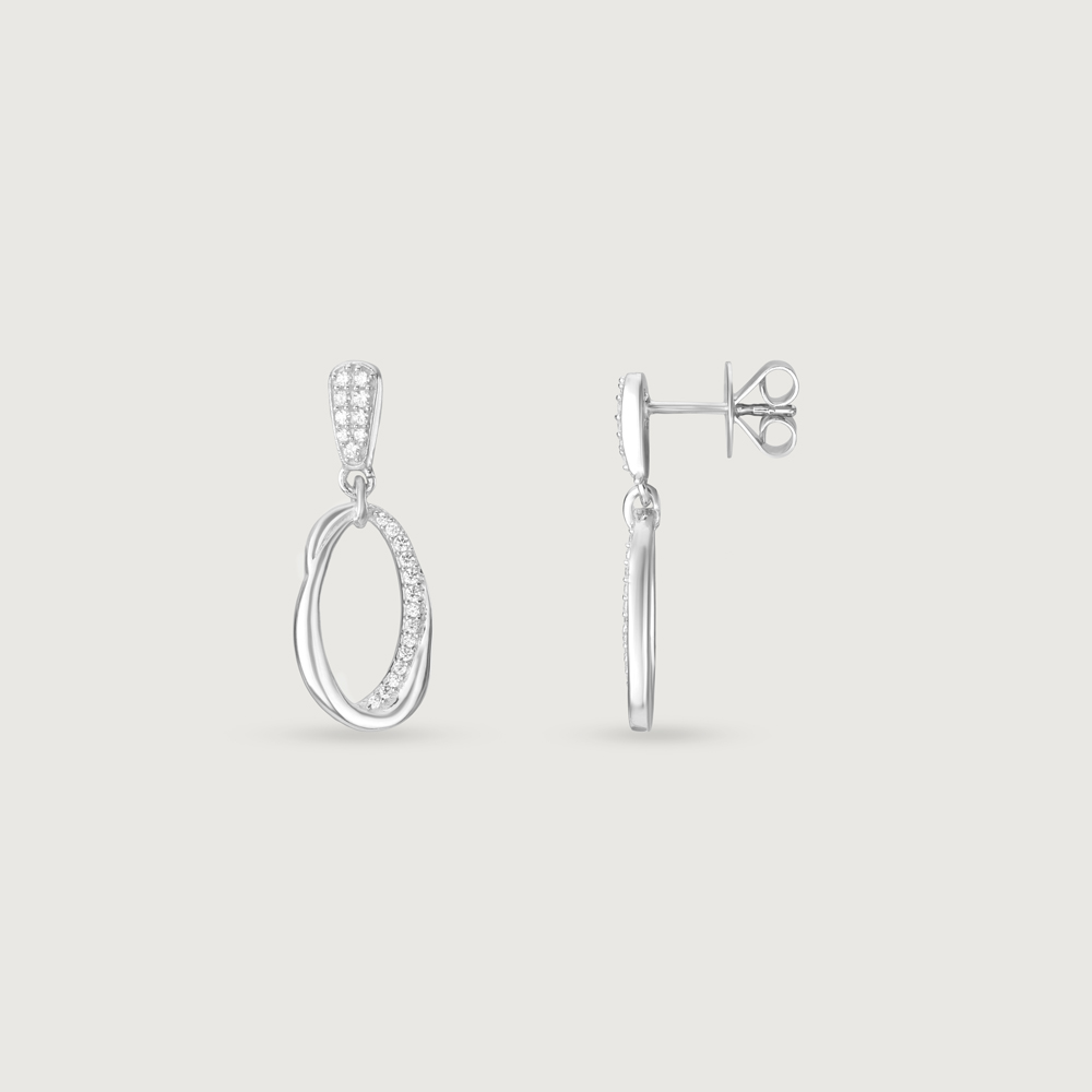 Twisted Flow Silver Drop Earrings,,hi-res thumbnail 4