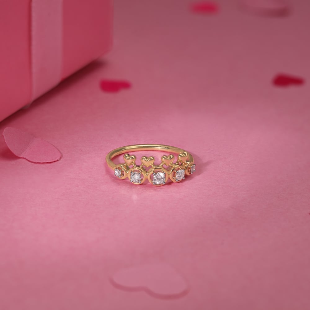 Heart Shine Diamond & Gold Ring