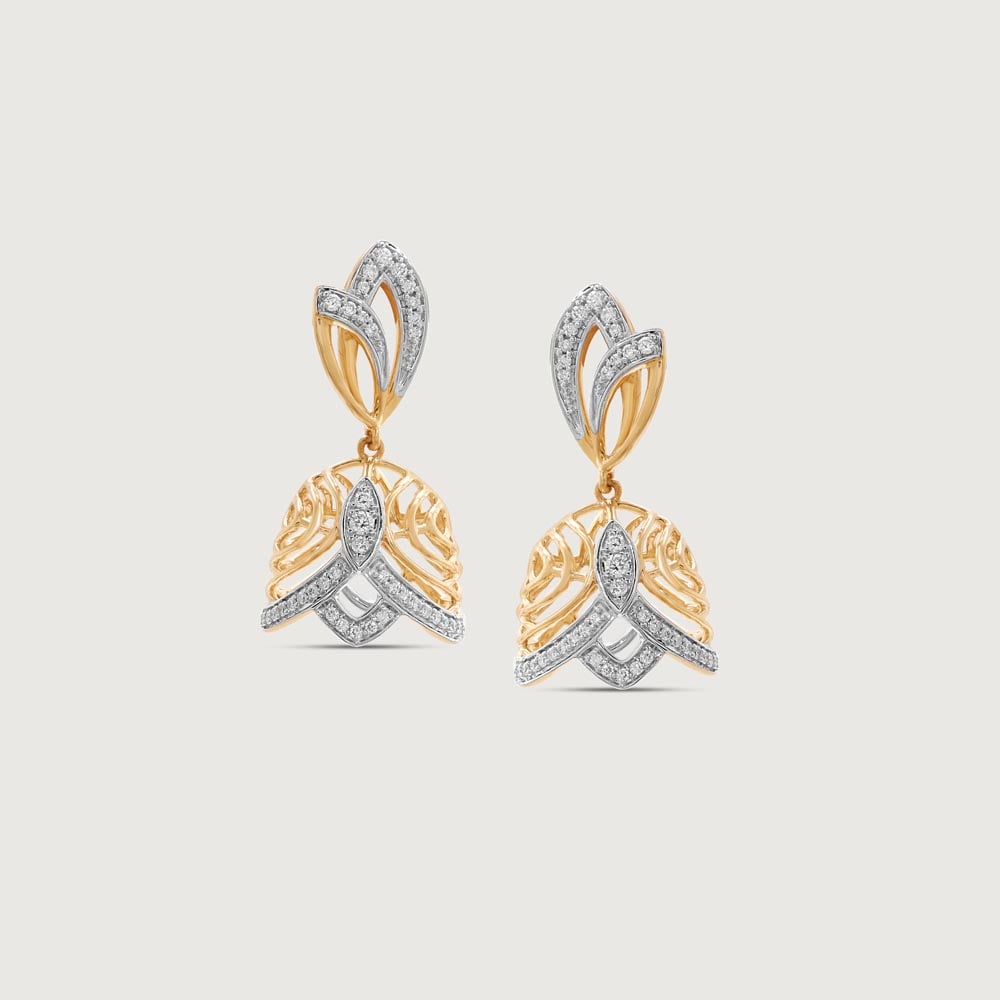 Radiant Bloom Diamond Jhumka,,hi-res thumbnail 3