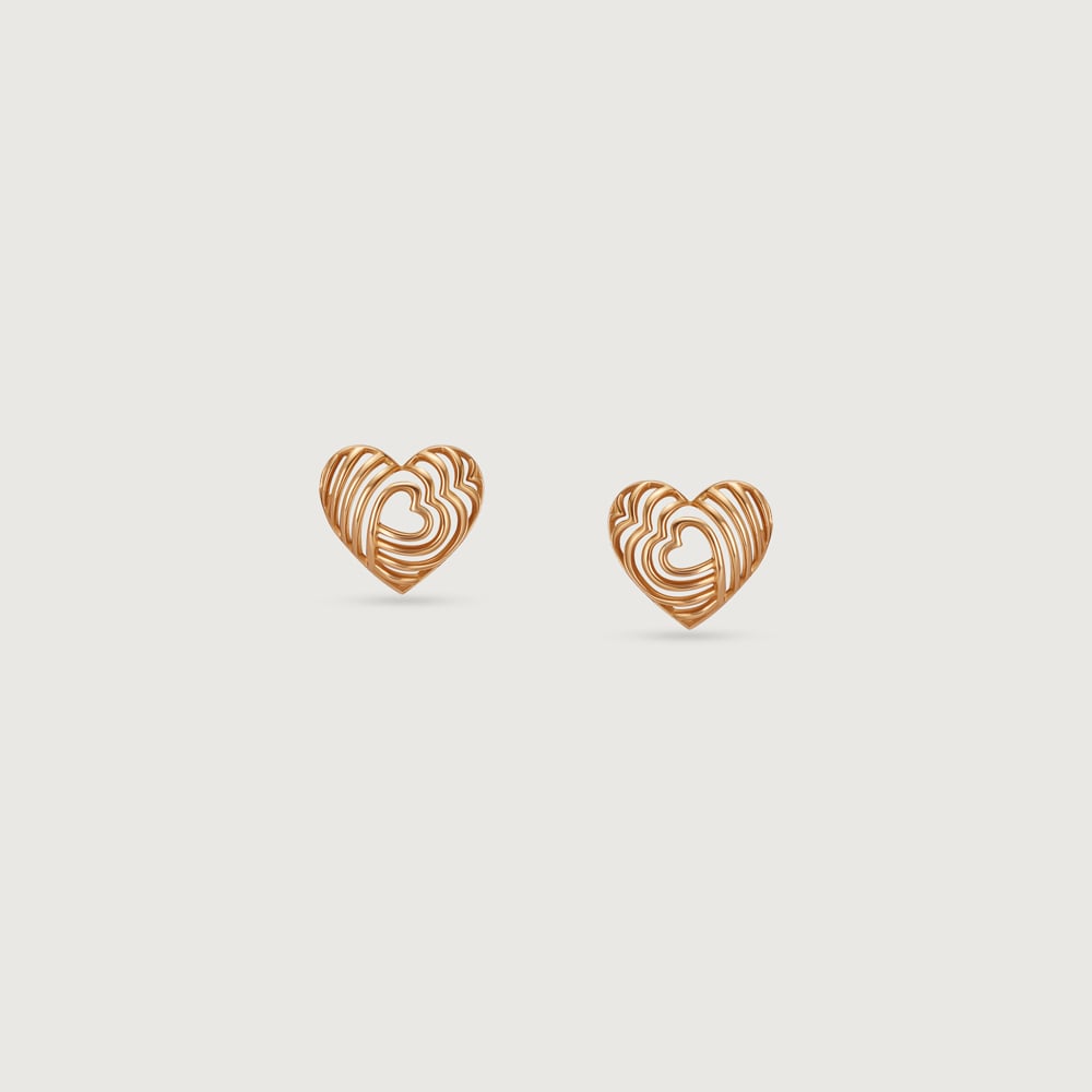 Endless Love Gold Stud Earrings,,hi-res thumbnail 3
