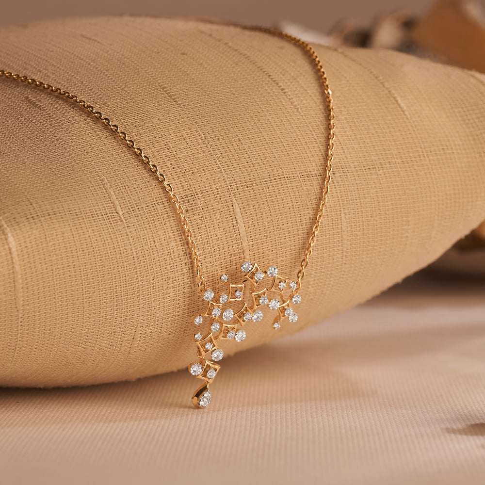 Artful Asymmetric Diamond Necklace