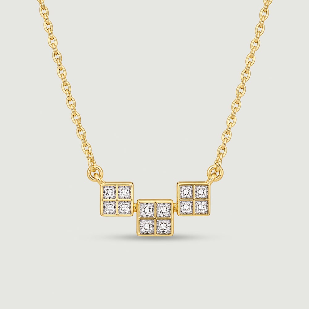 Minimal Geometric Diamond Necklace,,hi-res thumbnail 4