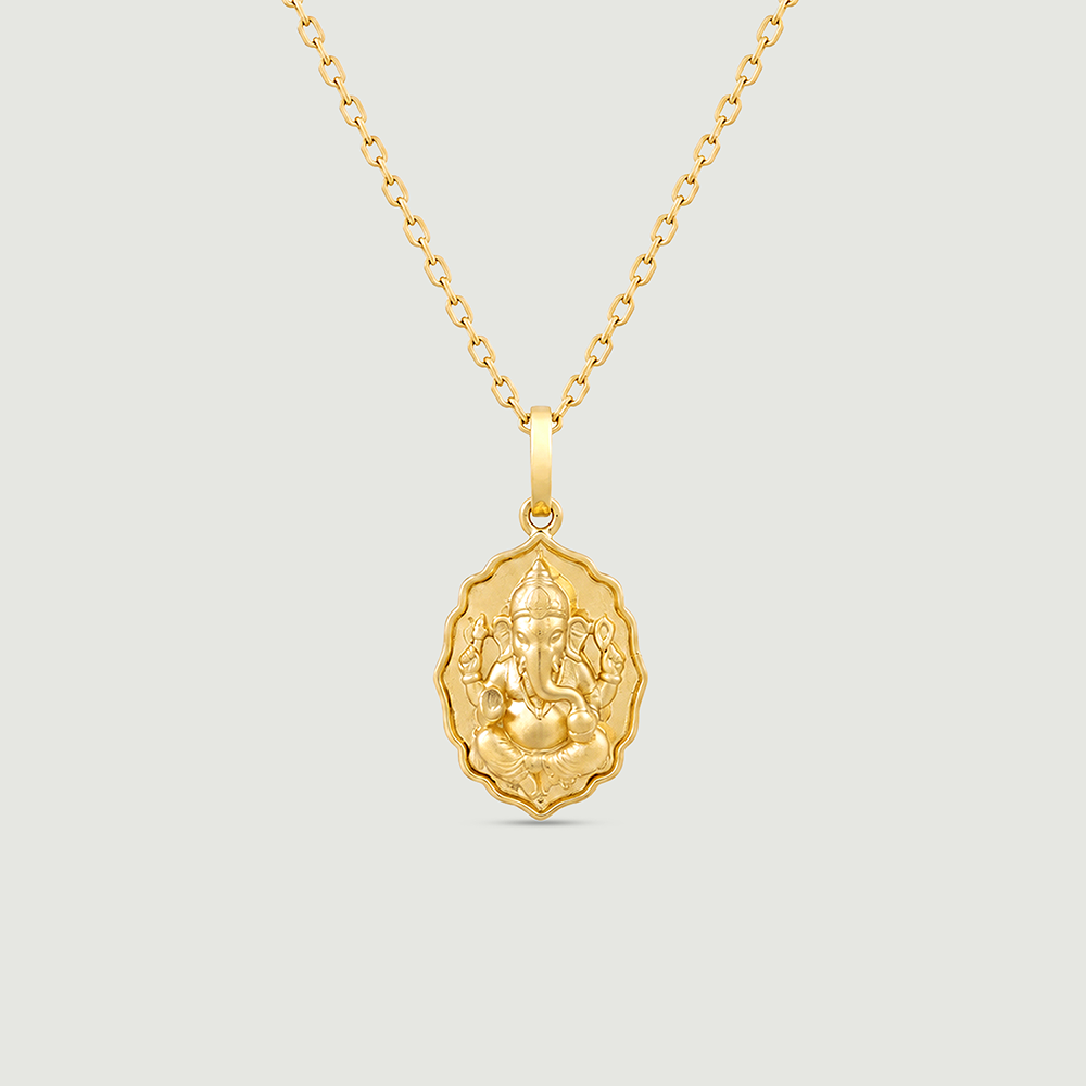 Divine Sculpted Ganesha Gold Pendant,,hi-res thumbnail 3