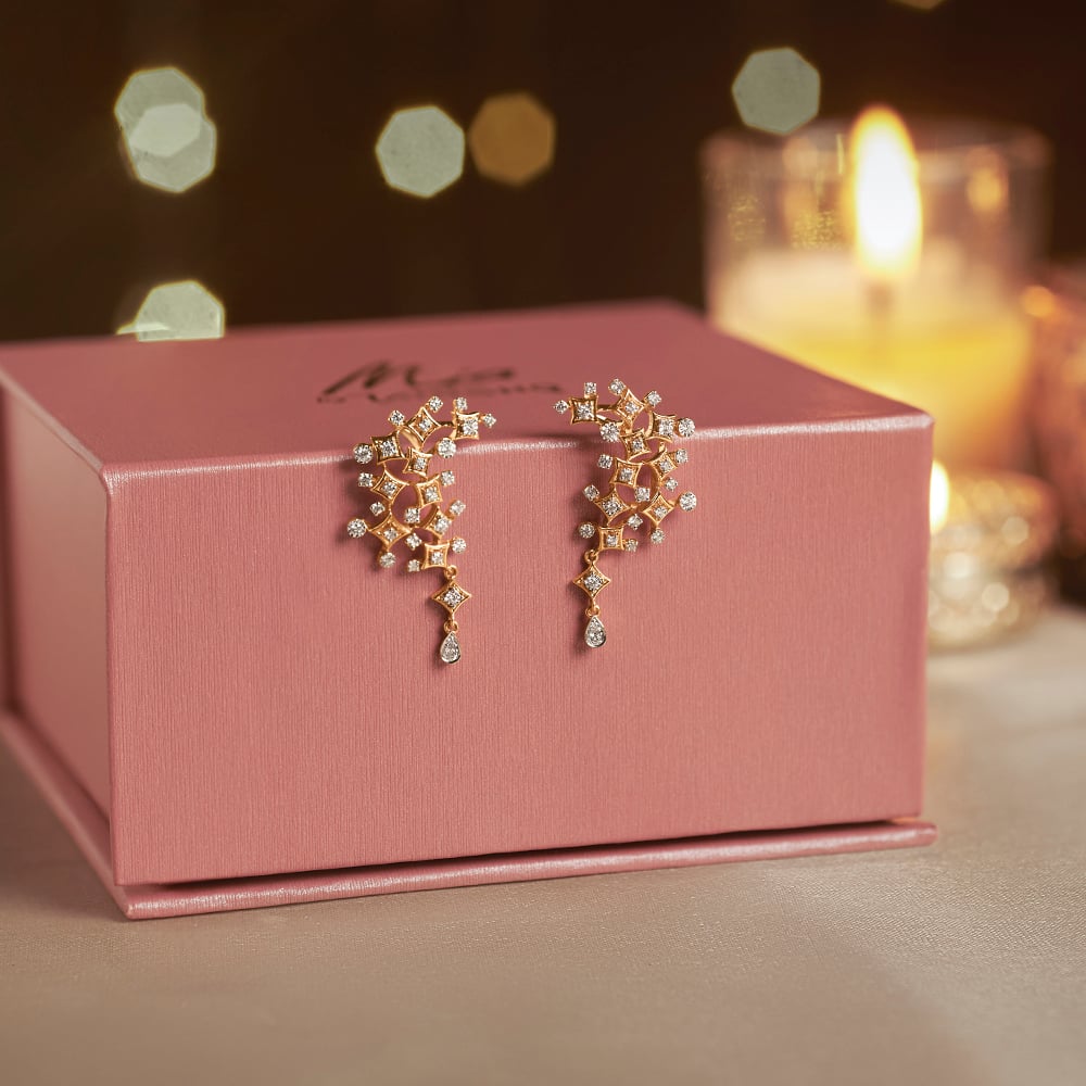 Riverside Radiance Diamond Drop Earrings