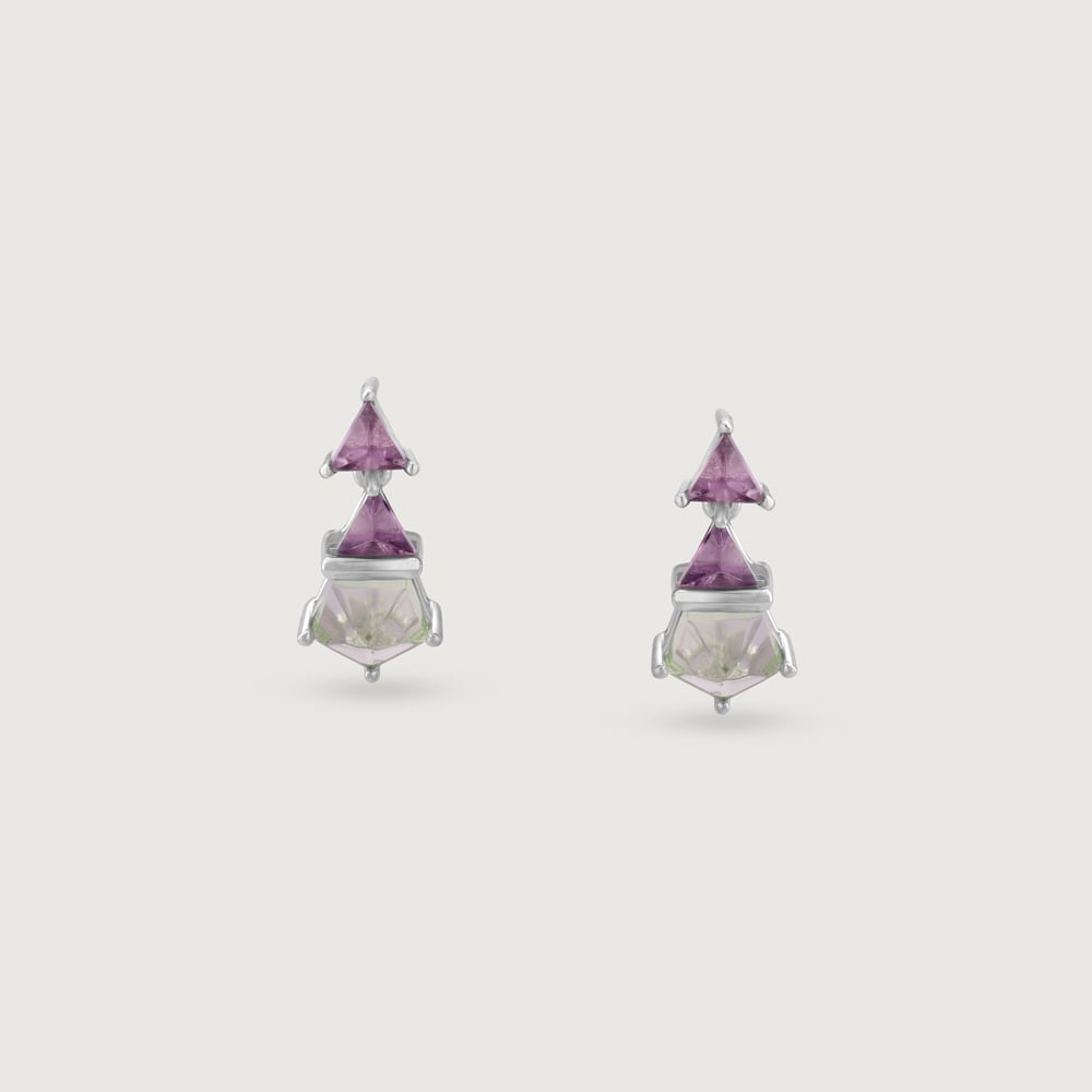 Twinkle Geo Silver Drop Earrings,,hi-res thumbnail 3