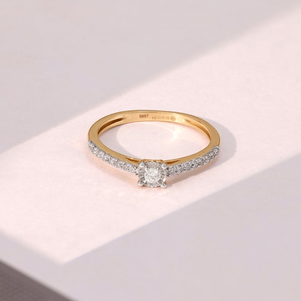 Sleek Geometric Diamond Ring