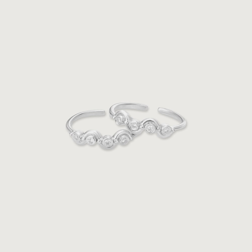 Dainty Gleam Silver Toe Rings,,hi-res thumbnail 4