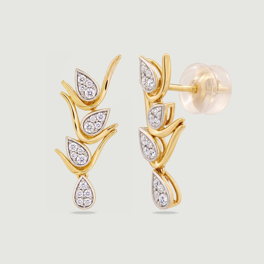 Flickering Flame Diamond Drop Earrings,,hi-res thumbnail 4